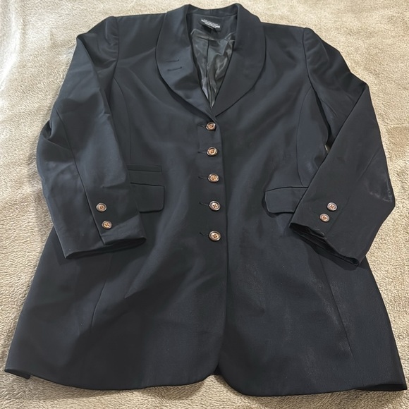 The J Peterman Company 100% Wool Classic Black Women's Blazer - Picture 1 of 14